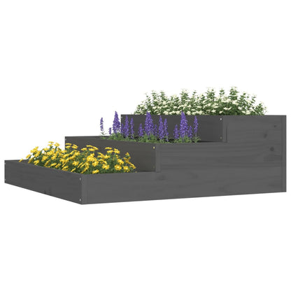 Fioriera Grigia 78x78x27 cm in Legno Massello di Pino | homemem39
