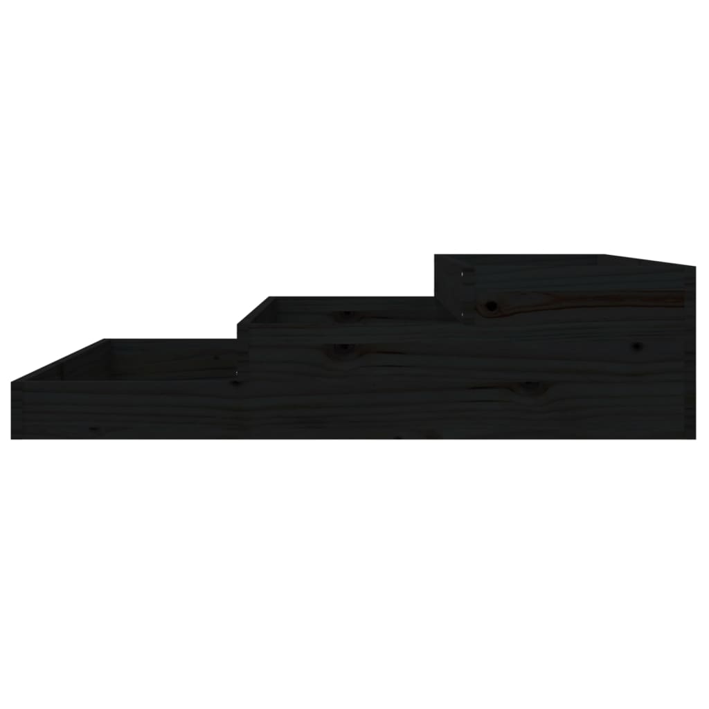 Fioriera Nera 107x107x27 cm in Legno Massello di Pino | homemem39
