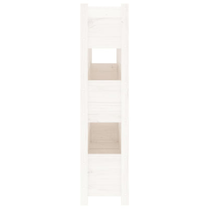 Fioriera Bianca 112x25x104,5 cm in Legno Massello di Pino