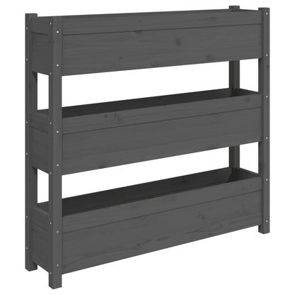 Fioriera Grigia 112x25x104,5 cm in Legno Massello di Pino | homemem39