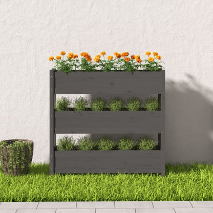 Fioriera Grigia 112x25x104,5 cm in Legno Massello di Pino | homemem39