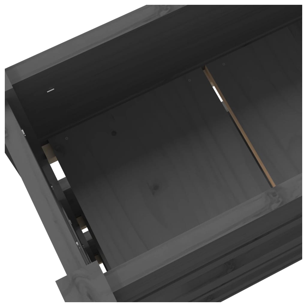 Fioriera Grigia 112x25x104,5 cm in Legno Massello di Pino | homemem39