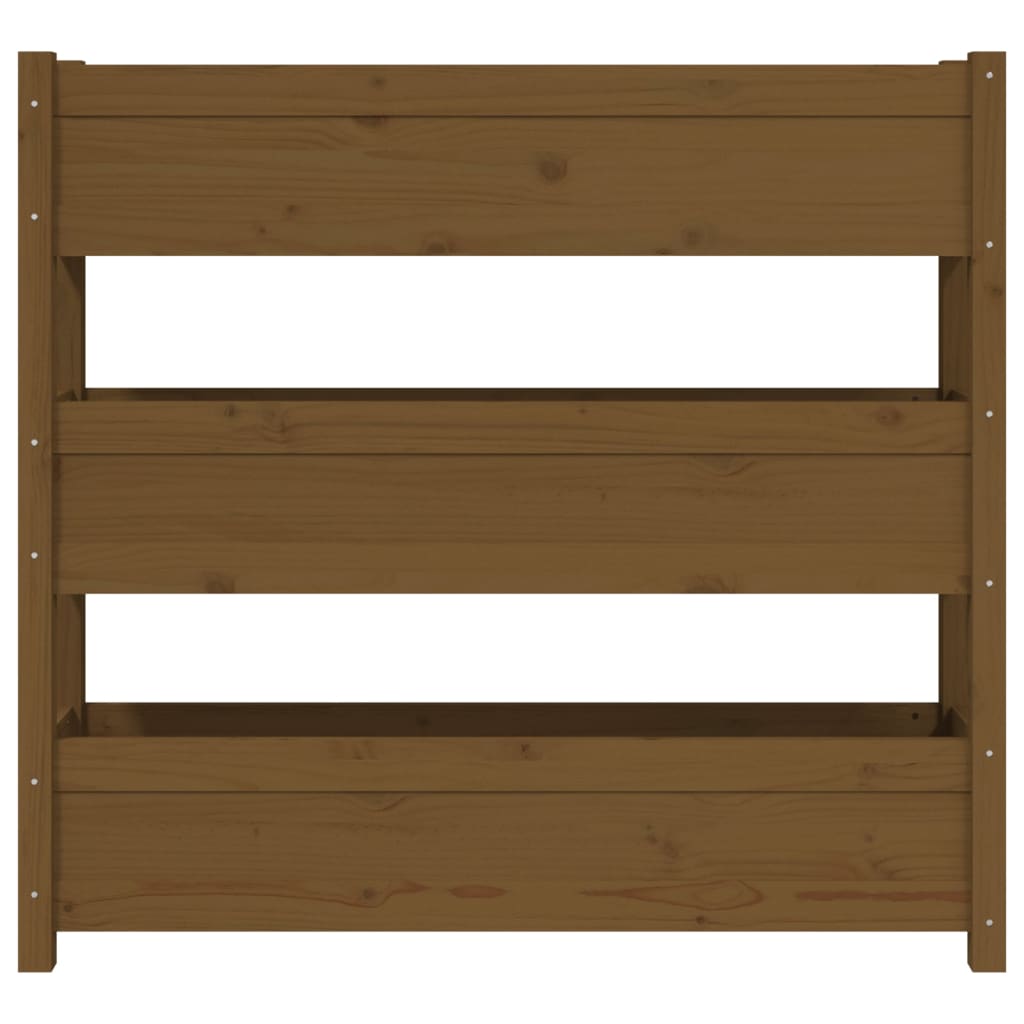Fioriera Marrone Ambra 112x25x104,5cm in Legno Massello di Pino - homemem39