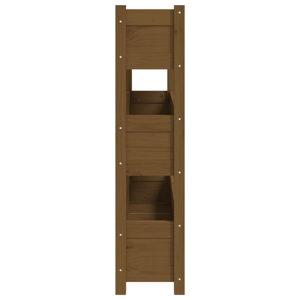 Fioriera Marrone Ambra 112x25x104,5cm in Legno Massello di Pino - homemem39