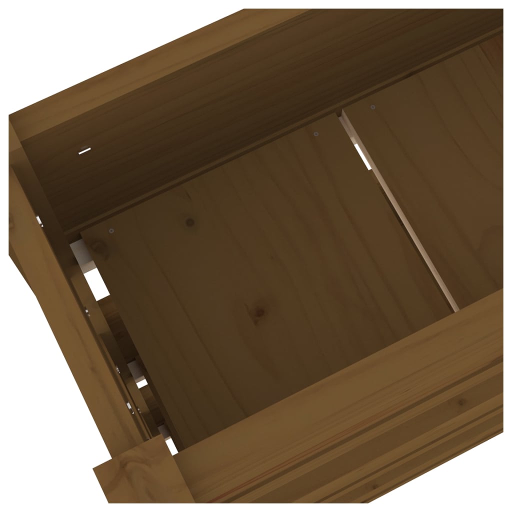 Fioriera Marrone Ambra 112x25x104,5cm in Legno Massello di Pino - homemem39