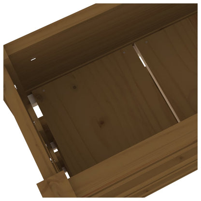 Fioriera Marrone Ambra 112x25x104,5cm in Legno Massello di Pino - homemem39