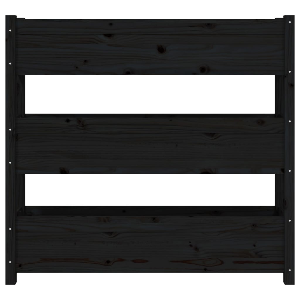 Fioriera Nera 112x25x104,5 cm in Legno Massello di Pino - homemem39
