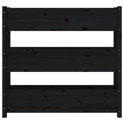 Fioriera Nera 112x25x104,5 cm in Legno Massello di Pino - homemem39