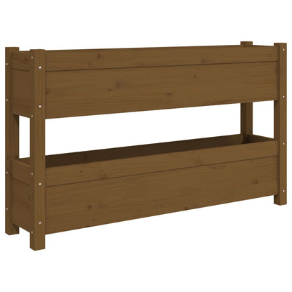 Fioriera Marrone Ambra 112x25x66 cm in Legno Massello di Pino | homemem39