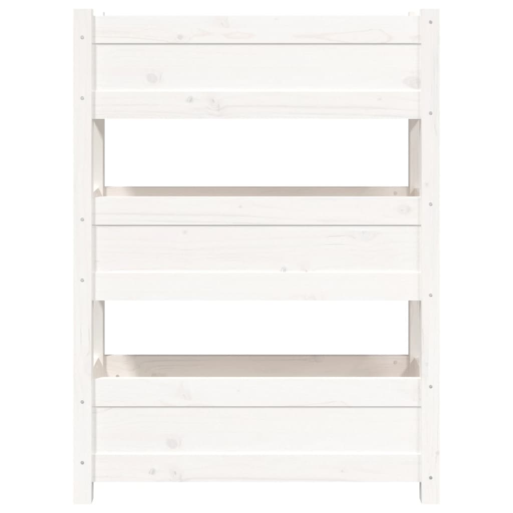 Fioriera Bianca 77x25x104,5 cm in Legno Massello di Pino - homemem39