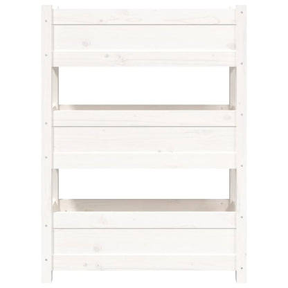 Fioriera Bianca 77x25x104,5 cm in Legno Massello di Pino - homemem39