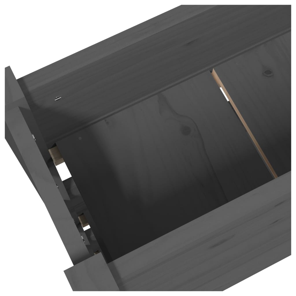 Fioriera Grigia 77x25x104,5 cm in Legno Massello di Pino | homemem39