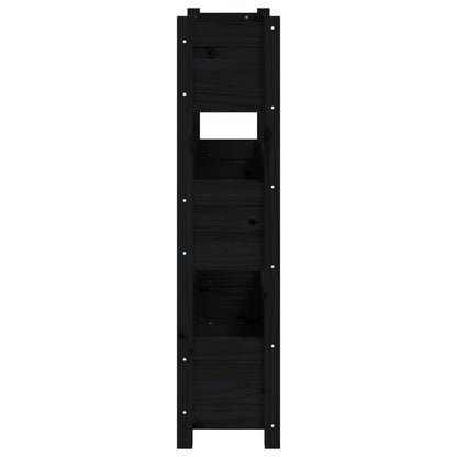 Fioriera Nera 77x25x104,5 cm in Legno Massello di Pino - homemem39