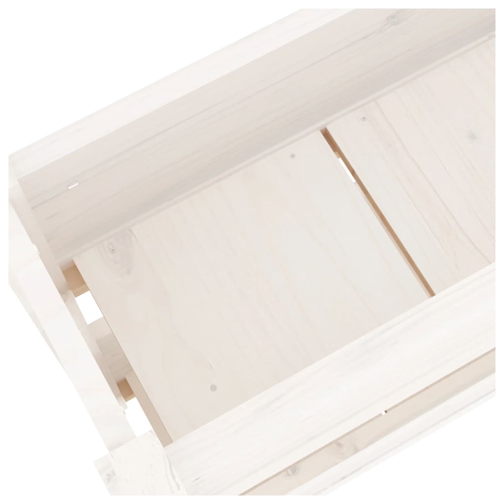 Fioriera Bianca 77x25x66 cm in Legno Massello di Pino - homemem39