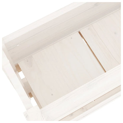 Fioriera Bianca 77x25x66 cm in Legno Massello di Pino - homemem39