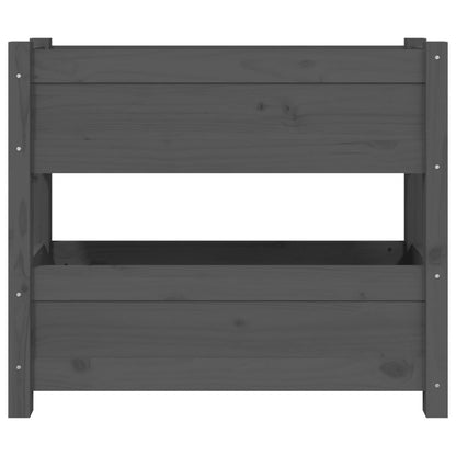 Fioriera Grigia 77x25x66 cm in Legno Massello di Pino - homemem39