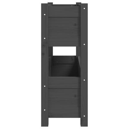 Fioriera Grigia 77x25x66 cm in Legno Massello di Pino - homemem39