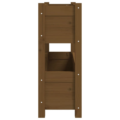Fioriera Marrone Ambra 77x25x66 cm in Legno Massello di Pino - homemem39
