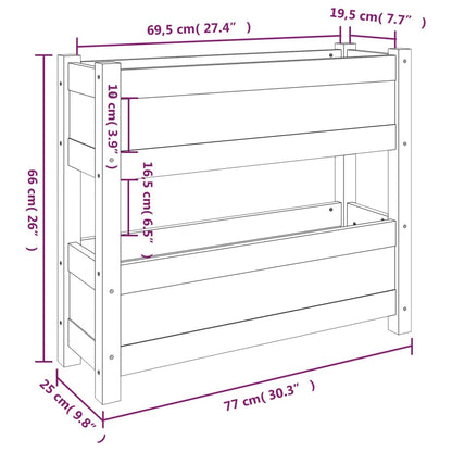 Fioriera Marrone Ambra 77x25x66 cm in Legno Massello di Pino - homemem39
