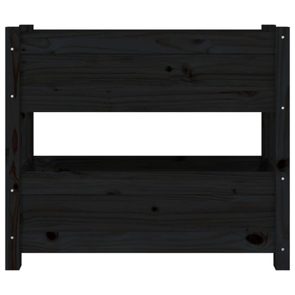 Fioriera Nera 77x25x66 cm in Legno Massello di Pino - homemem39