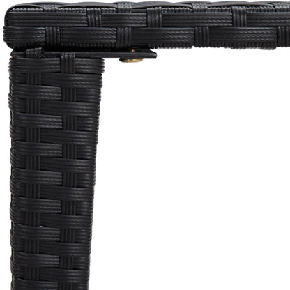 Tavolini Impilabili 3 pz Neri in Polyrattan - homemem39