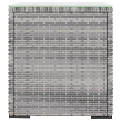 Tavolino Grigio 40x37x40,5 cm Polyrattan e Vetro Temperato | homemem39