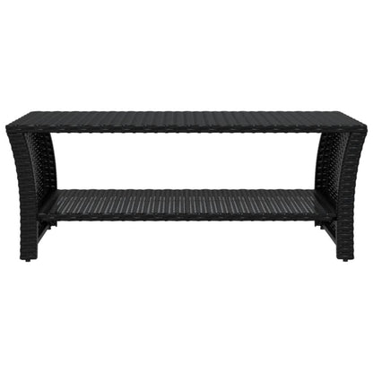 Tavolino Nero 100x50x40 cm in Polyrattan | homemem39
