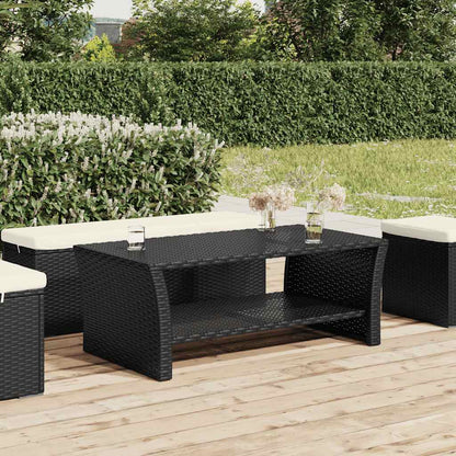 Tavolino Nero 100x50x40 cm in Polyrattan | homemem39