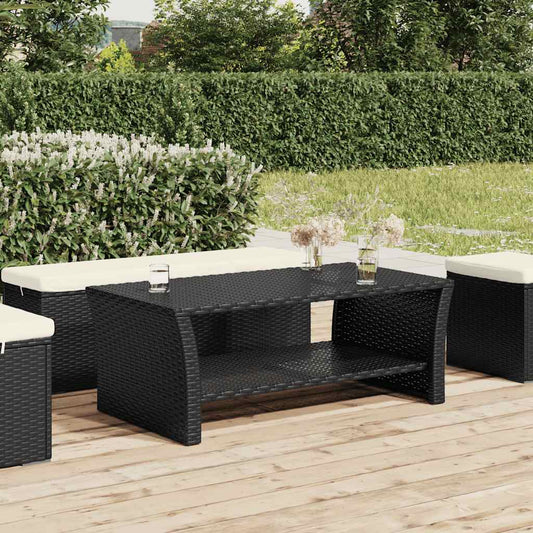 Tavolino Nero 100x50x40 cm in Polyrattan | homemem39