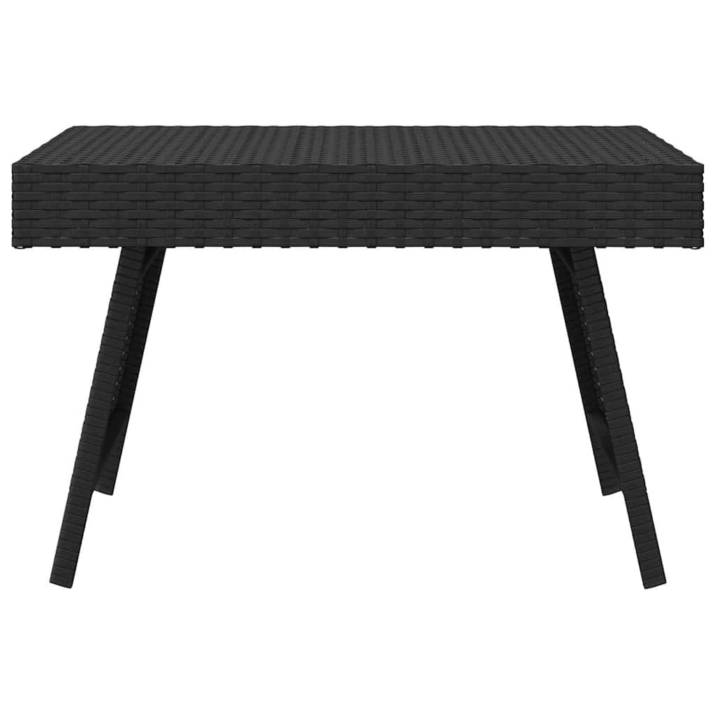 Tavolino Pieghevole Nero 60x40x38 cm in Polyrattan | homemem39
