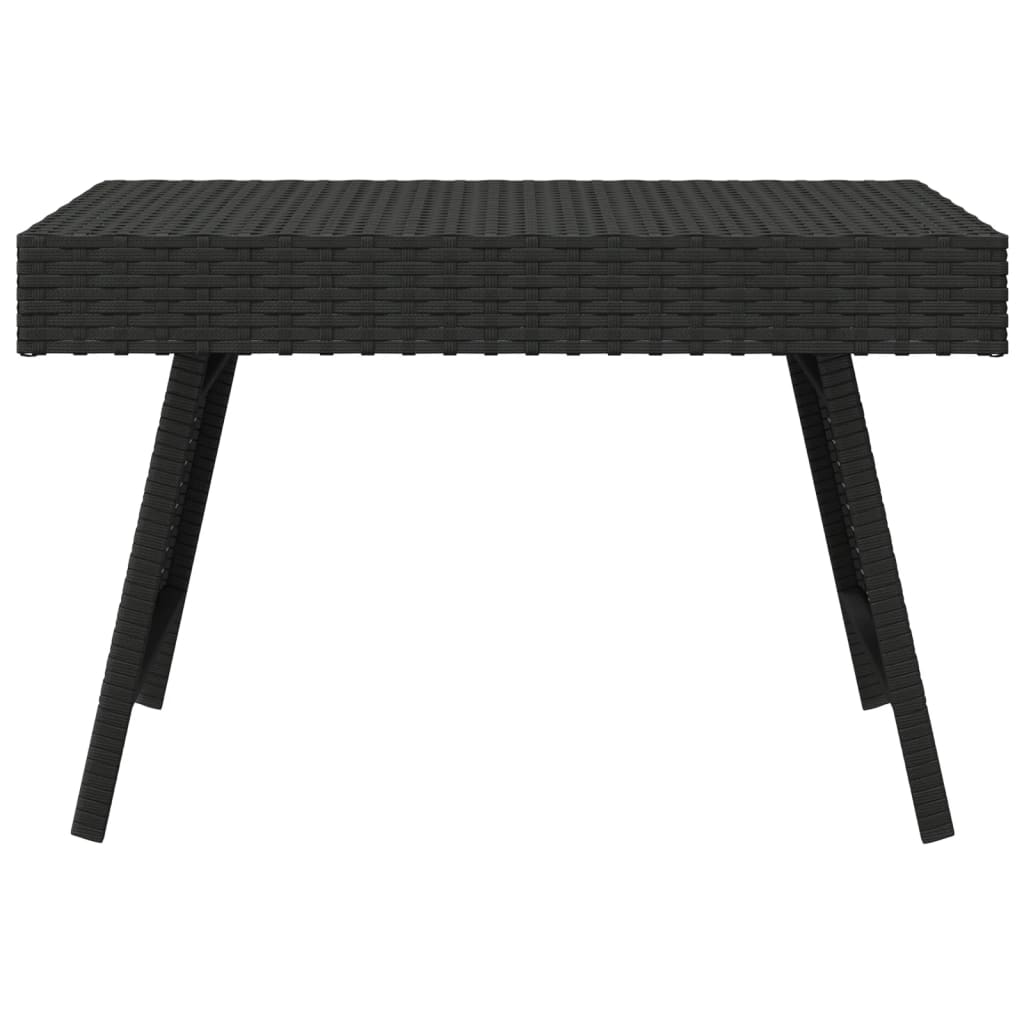 Tavolino Pieghevole Nero 60x40x38 cm in Polyrattan - homemem39