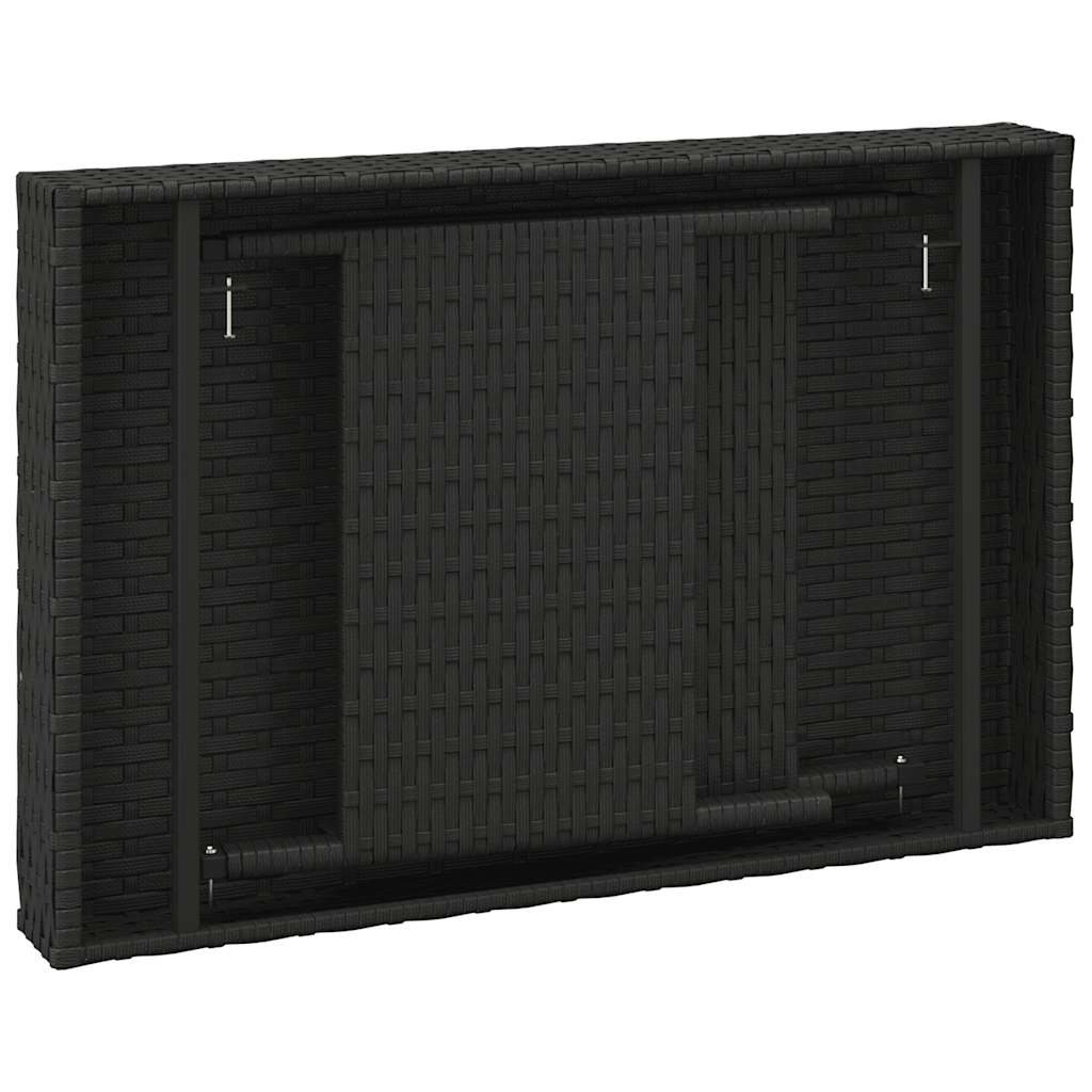 Tavolino Pieghevole Nero 60x40x38 cm in Polyrattan | homemem39