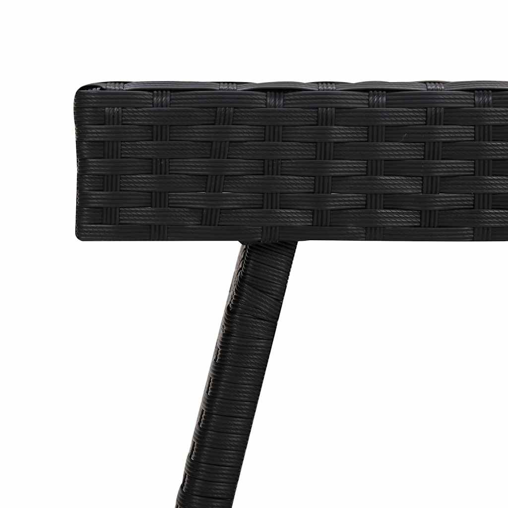 Tavolino Pieghevole Nero 60x40x38 cm in Polyrattan | homemem39