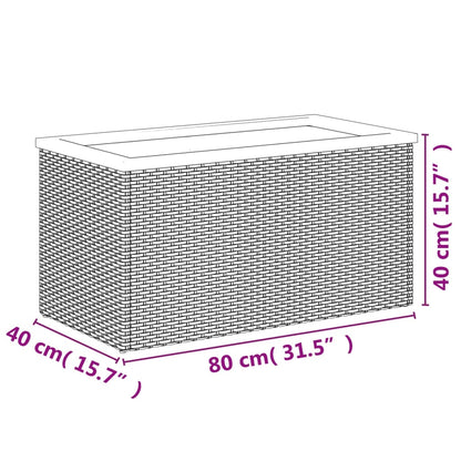 Fioriera Nera 80x40x40 cm in Polyrattan
