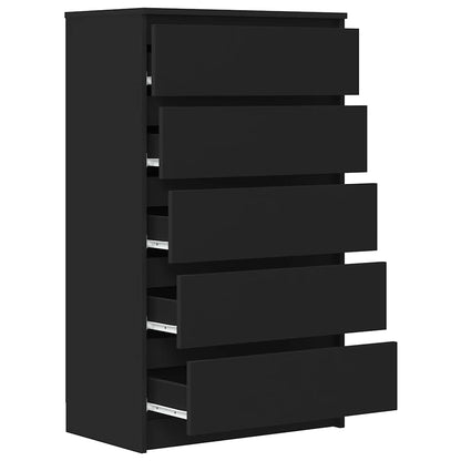 Cassettiera Nera 60x36x103 cm in Legno Multistrato - homemem39