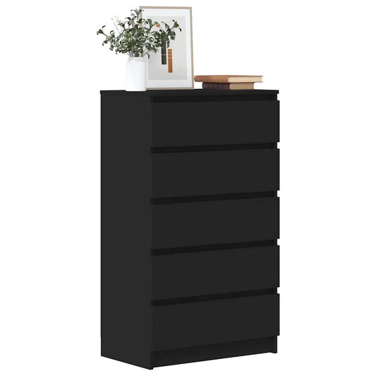 Cassettiera Nera 60x36x103 cm in Legno Multistrato - homemem39