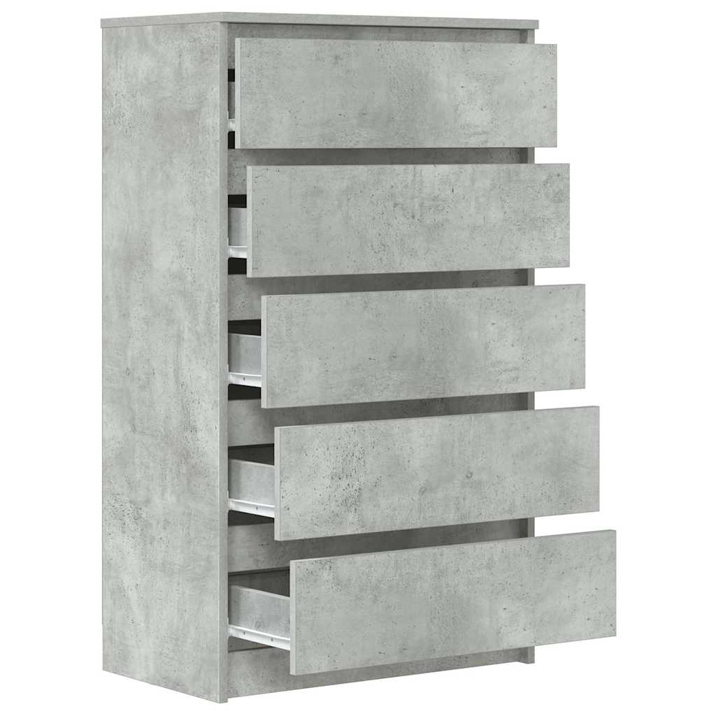 Cassettiera Grigio Cemento 60x36x103 cm in Legno Multistrato - homemem39
