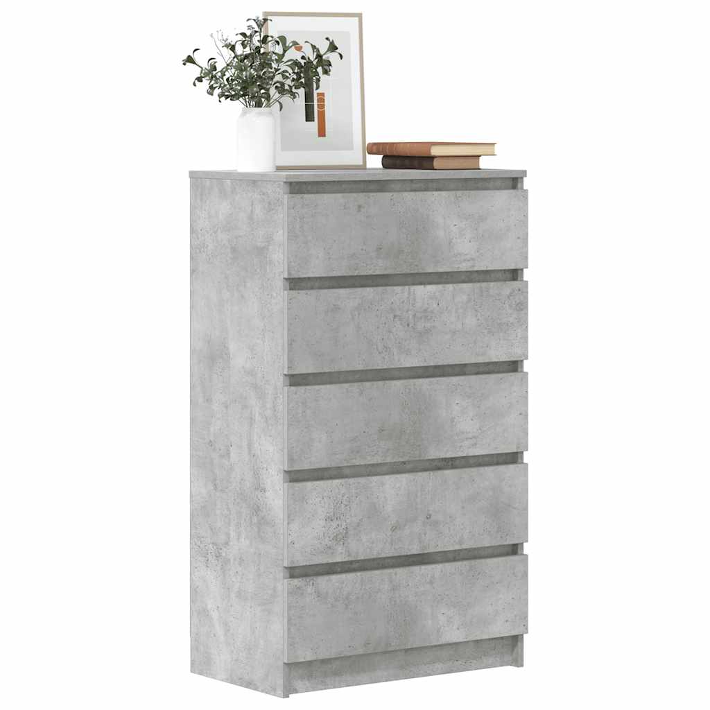 Cassettiera Grigio Cemento 60x36x103 cm in Legno Multistrato - homemem39