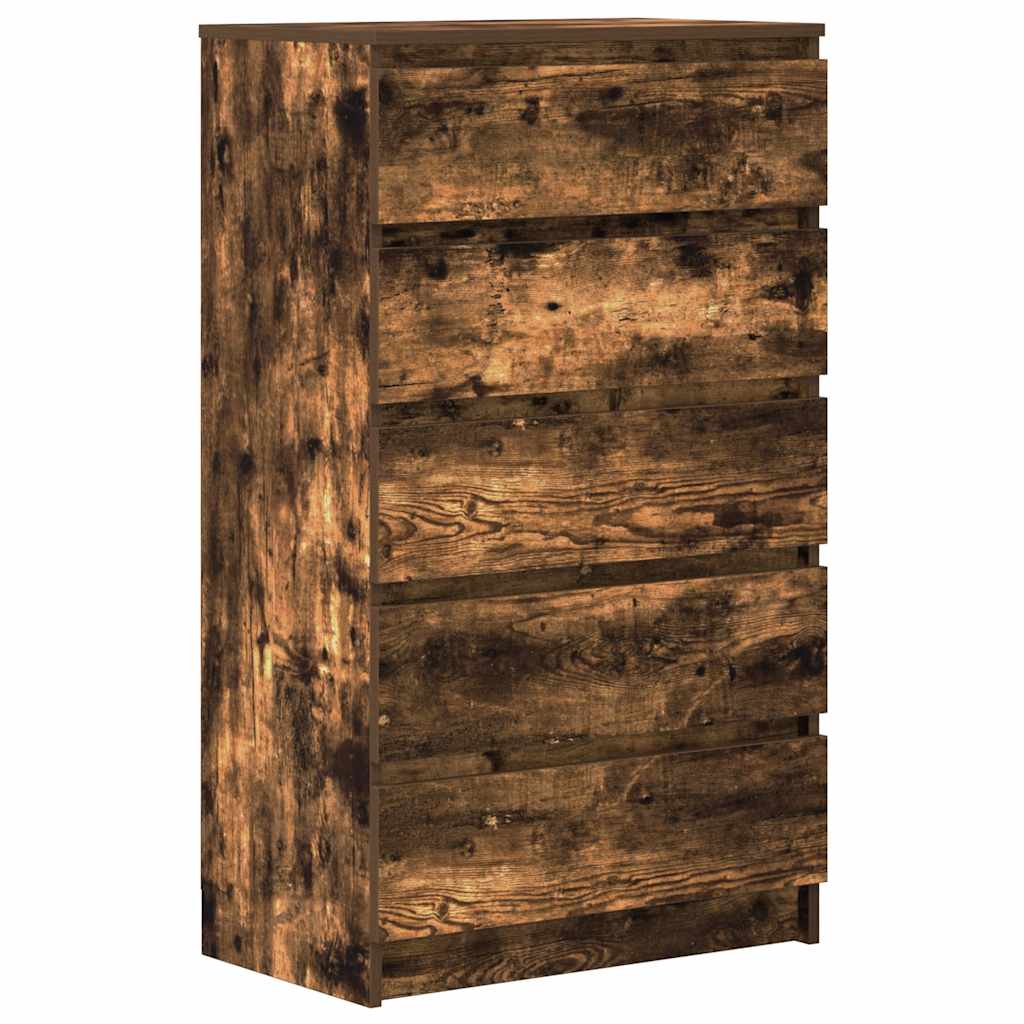 Cassettiera Rovere Fumo 60x36x103 cm in Legno Multistrato - homemem39