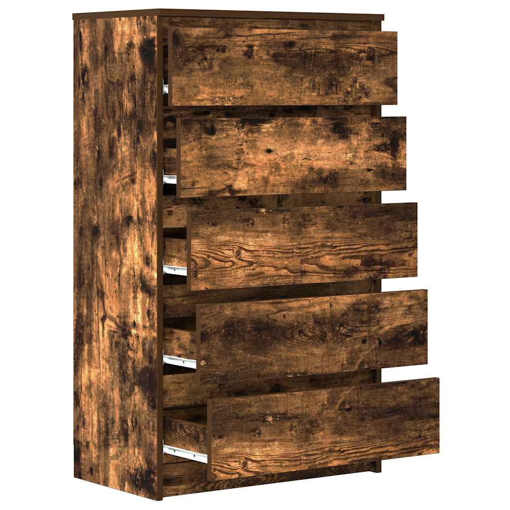Cassettiera Rovere Fumo 60x36x103 cm in Legno Multistrato - homemem39