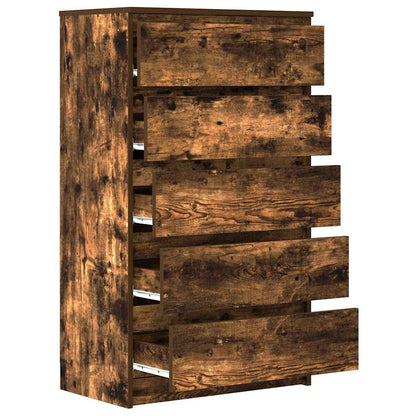 Cassettiera Rovere Fumo 60x36x103 cm in Legno Multistrato - homemem39