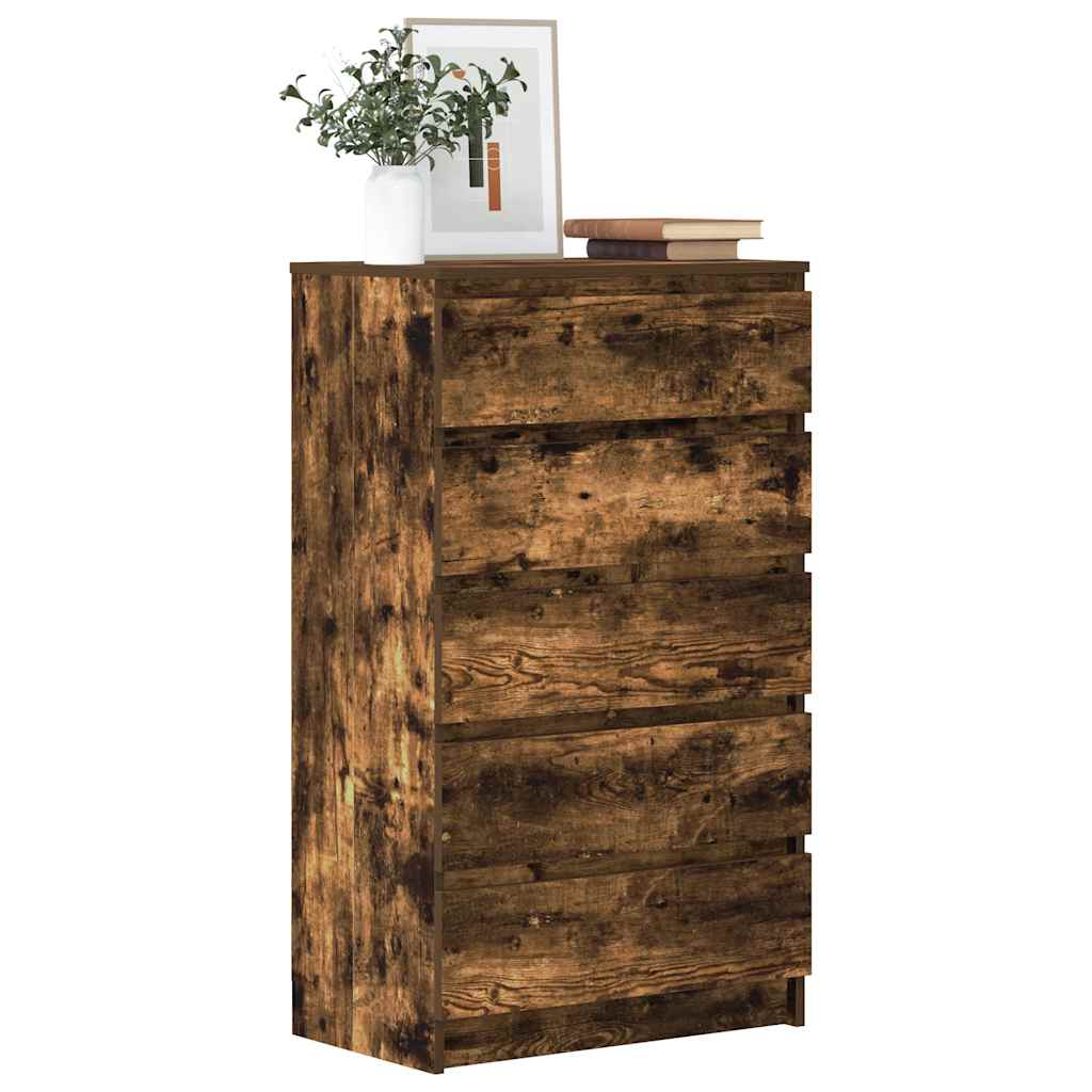 Cassettiera Rovere Fumo 60x36x103 cm in Legno Multistrato - homemem39