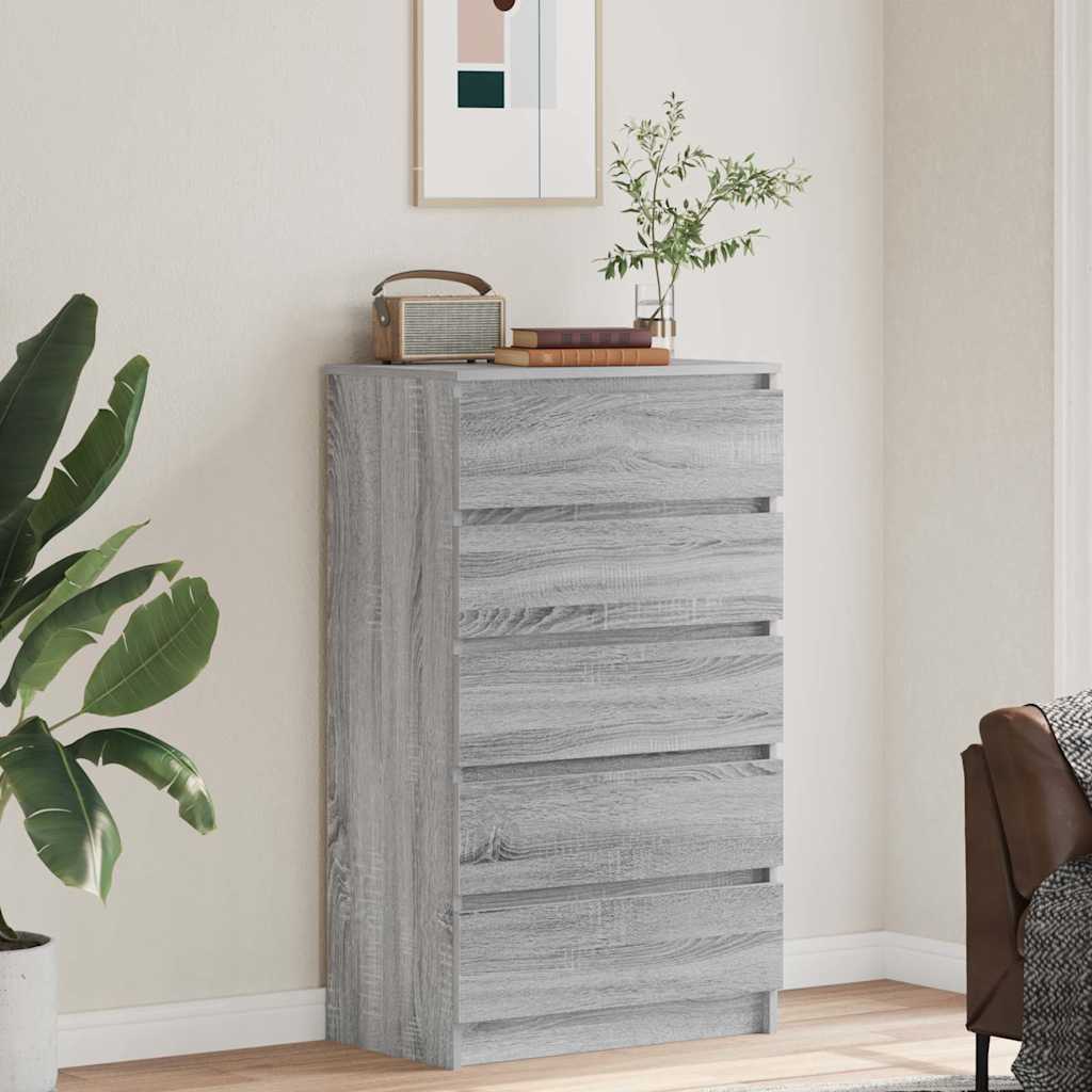 Cassettiera Grigio Sonoma 60x36x103 cm in Legno Multistrato - homemem39