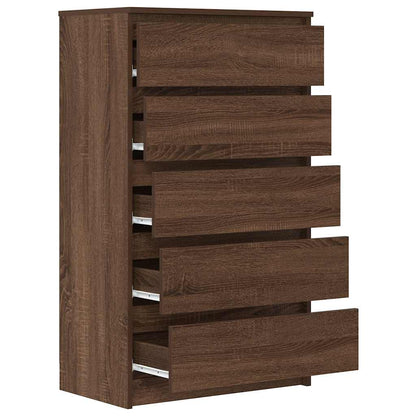 Cassettiera Rovere Marrone 60x36x103 cm in Legno Multistrato - homemem39