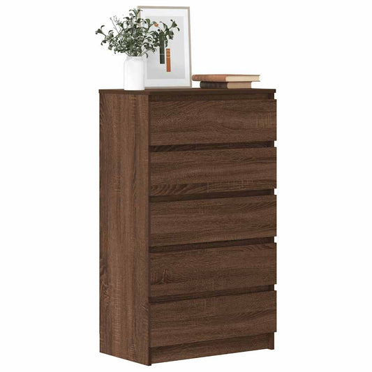 Cassettiera Rovere Marrone 60x36x103 cm in Legno Multistrato - homemem39