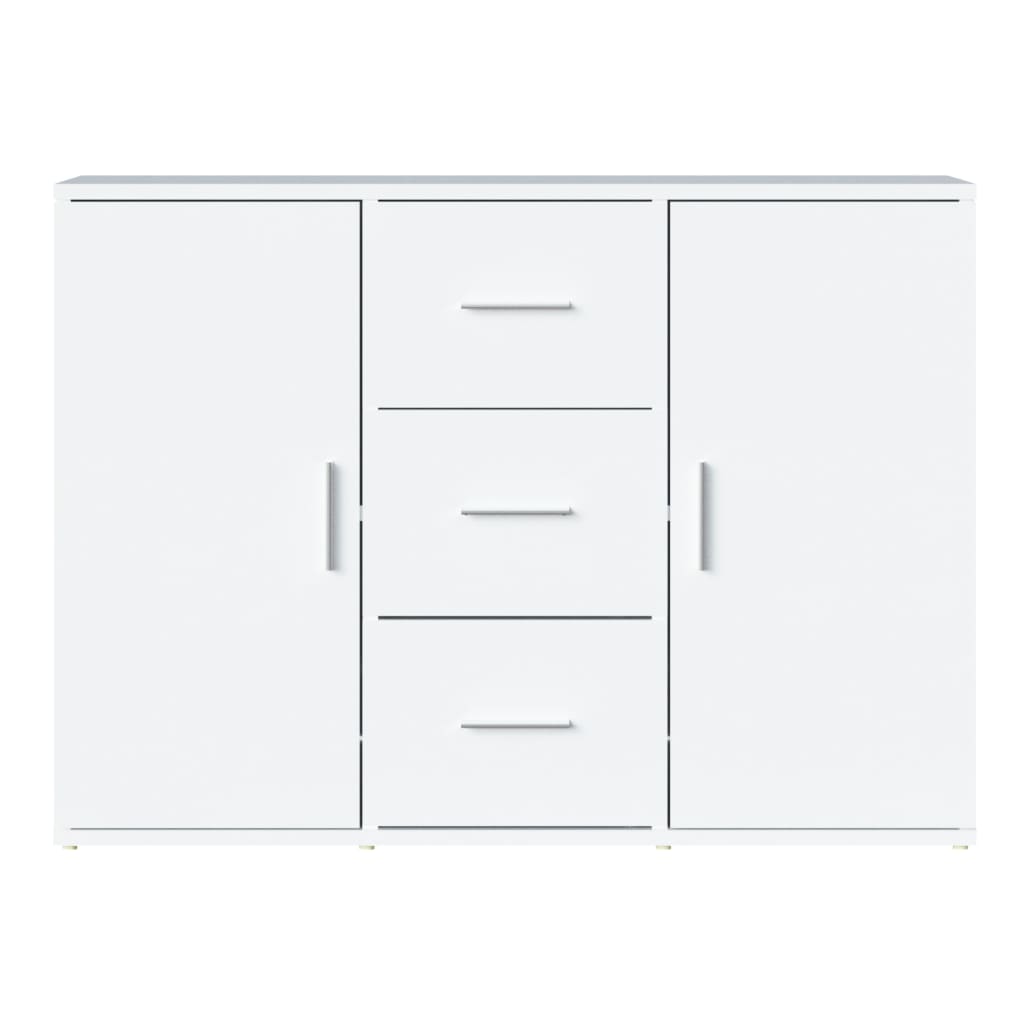 Credenza Bianco Lucido 91x29,5x65 cm in Legno Multistrato