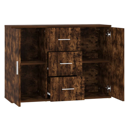 Credenza Rovere Fumo 91x29,5x65 cm in Legno Multistrato