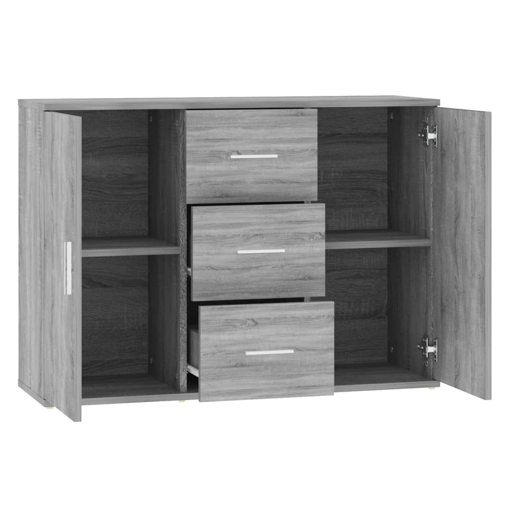 Credenza Grigio Sonoma 91x29,5x65 cm in Legno Multistrato - homemem39