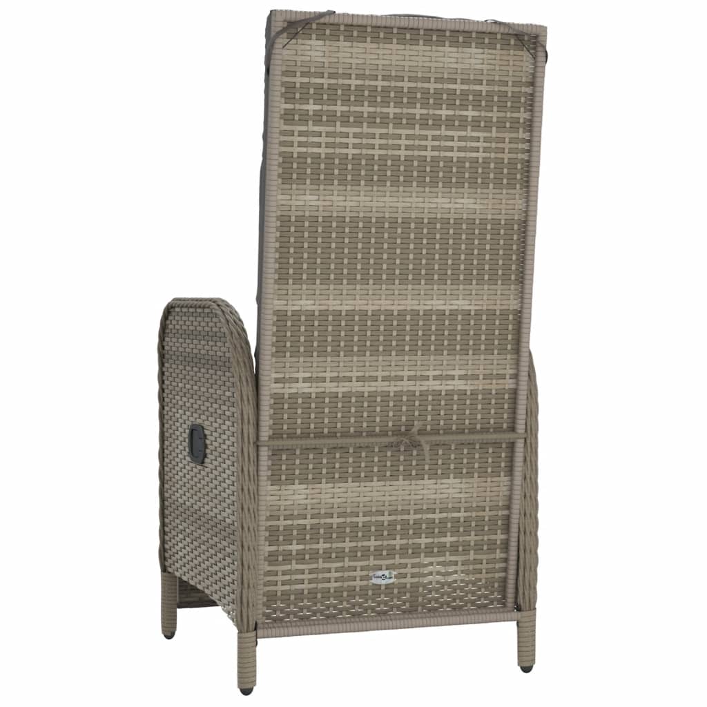 Sedie Reclinabili da Esterno con Cuscini 2 pz Polyrattan Grigie - homemem39