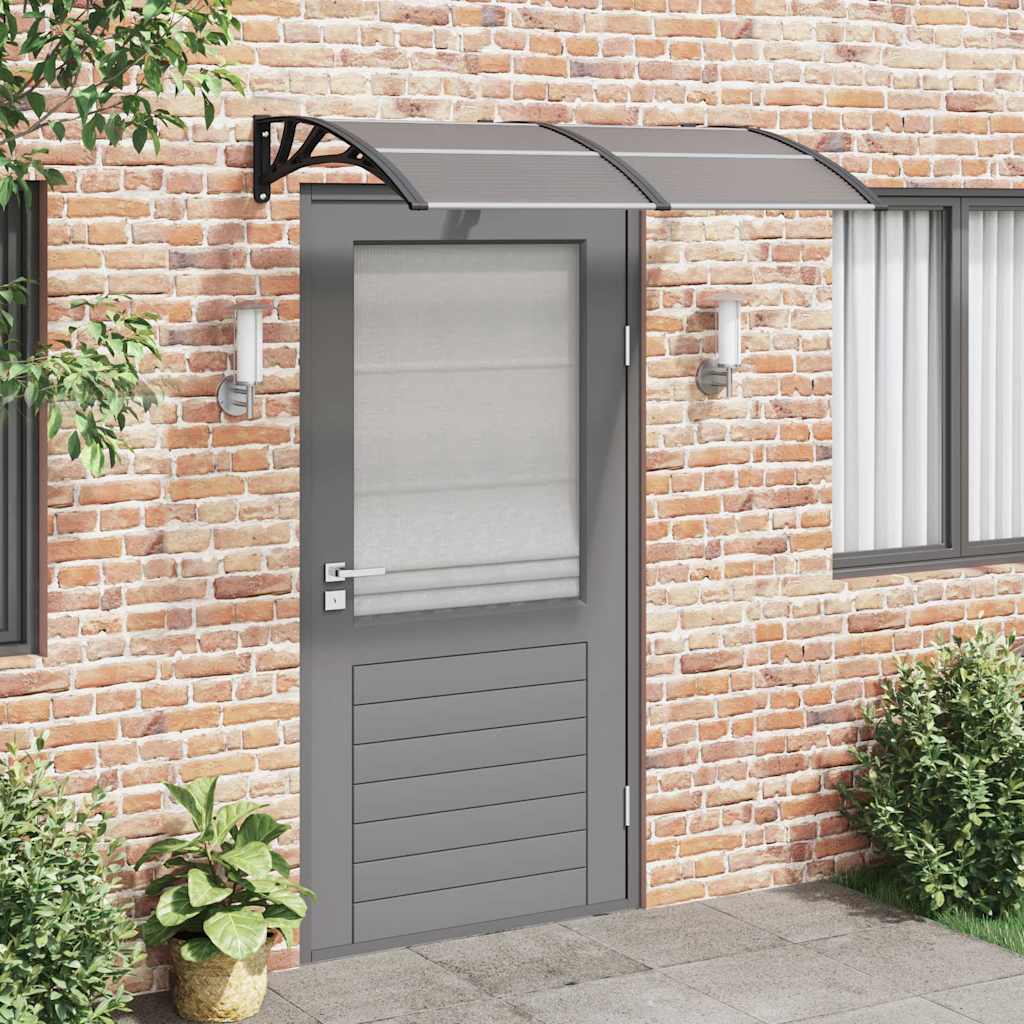 Tettoia per Porta Nera 150x75 cm Policarbonato - homemem39